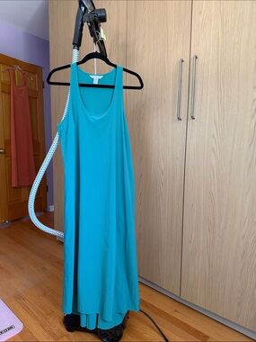 Athleta Presidio Traveler Green Sleeveless Maxi Dress With Pockets